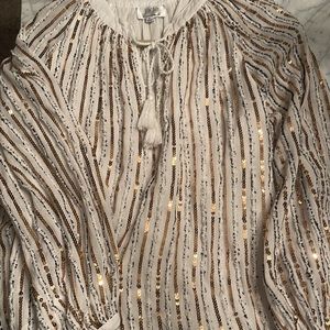 Johnny Was top featuring sparkling gold sequins. XL. Never worn.